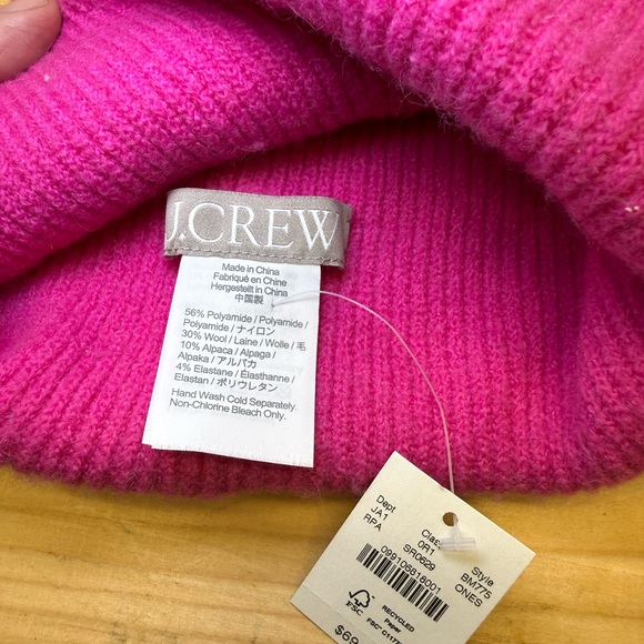 J CREW NWT Ribbed Knit Beanie in Super Soft Yarn Women's OS Rose & Orange - Picture 6 of 8